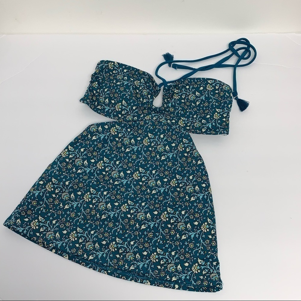Ann Taylor Loft Beach Size XS Green Floral Keyhole Tankini Swim Top NWT NEW
